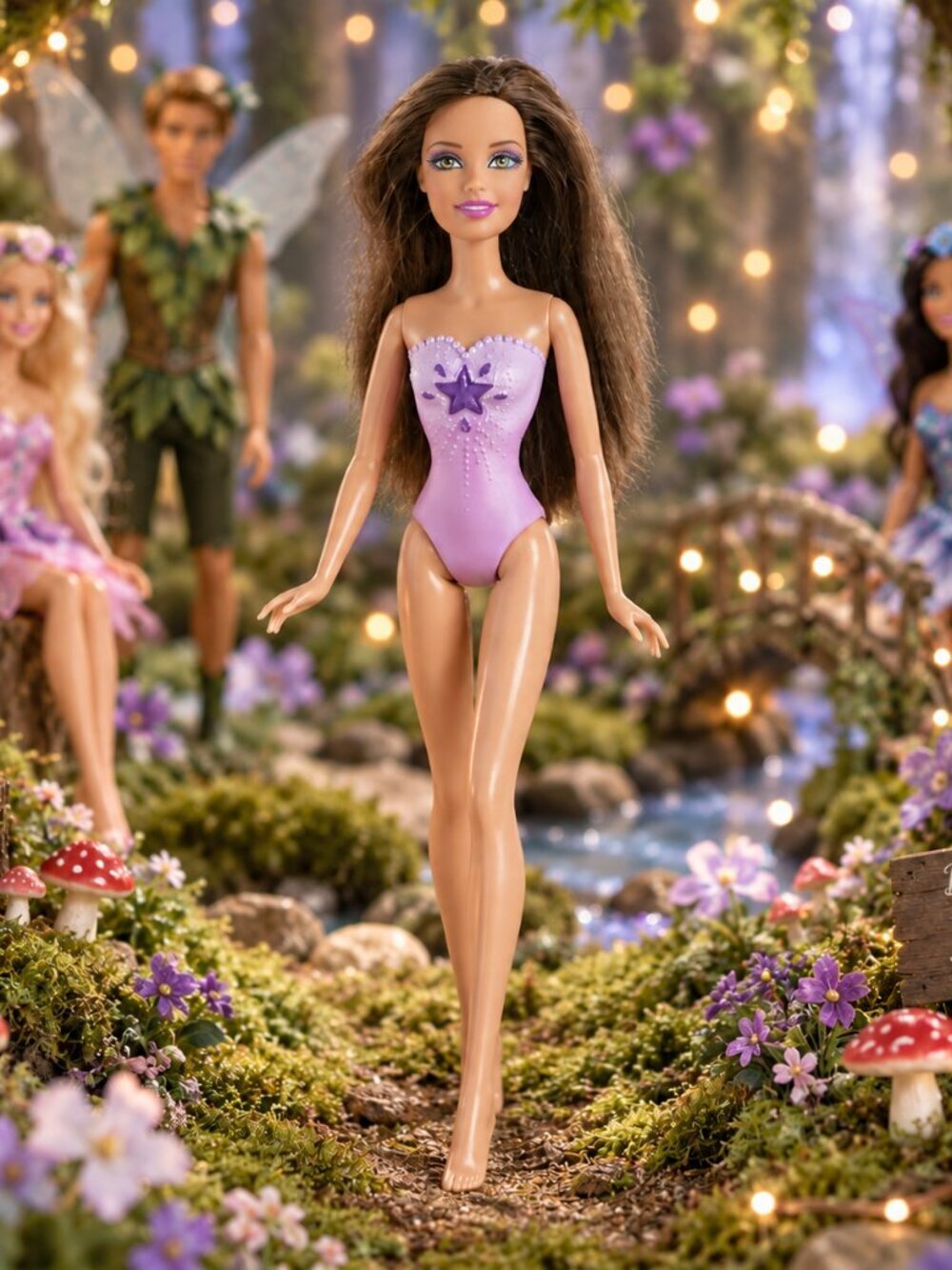 2011 Barbie Flower N Flutter Fairy Teresa Purple Fairytopia Doll Mattel